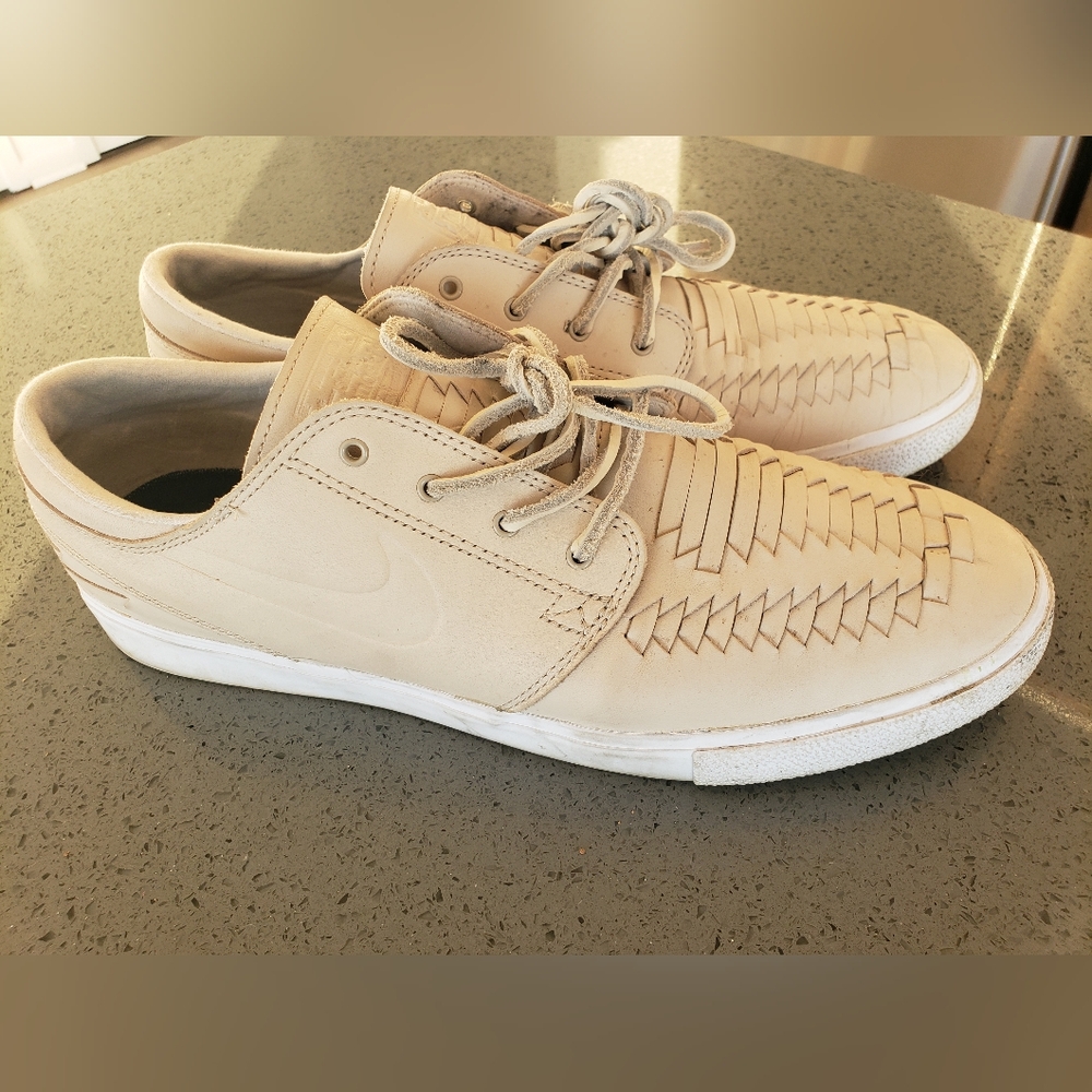 Beige Woven Sneakers Nike Janaoski Men Size 12